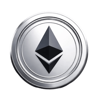 Ícono flotante con el símbolo de la criptomoneda Ethereum (ETH)